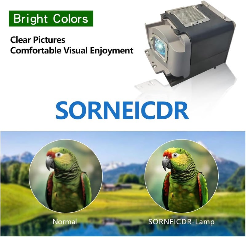 SORNEICDR مصباح بديل VLT-XD560LP لجهاز العرض متوافق مع ميتسوبيشي XD550U /XD360U-EST /WD385U-EST /WD380U-EST /WD570 مع وحدة الإسكان - Image 2